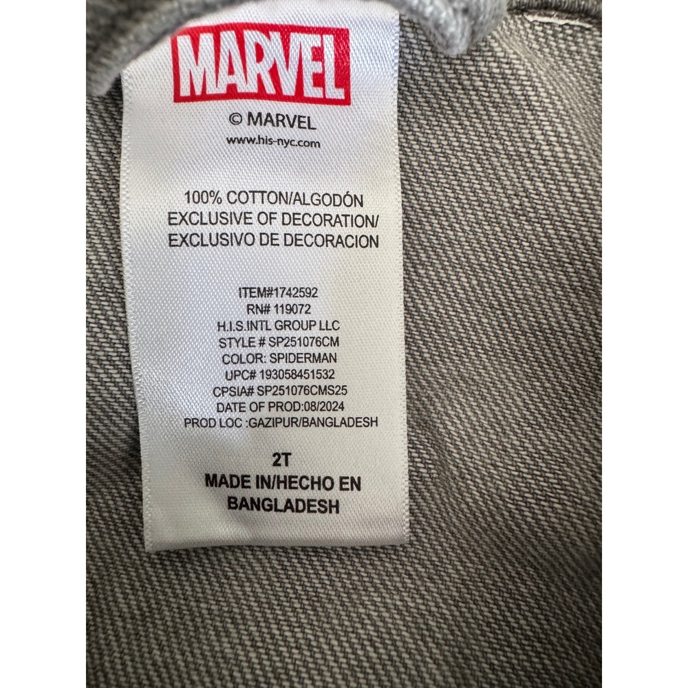 Disney Maui Moana Shirt & Marvel Spider-Man Grey Denim Jacket Bundle Toddler 2T - Picture 3 of 9